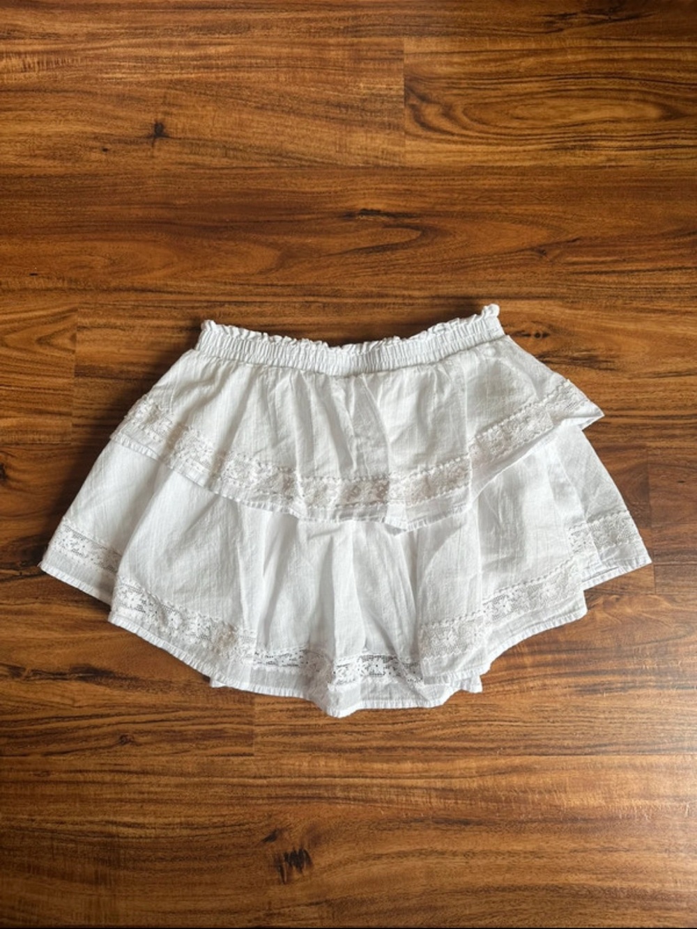 wild fable White Tiered Lace Skort